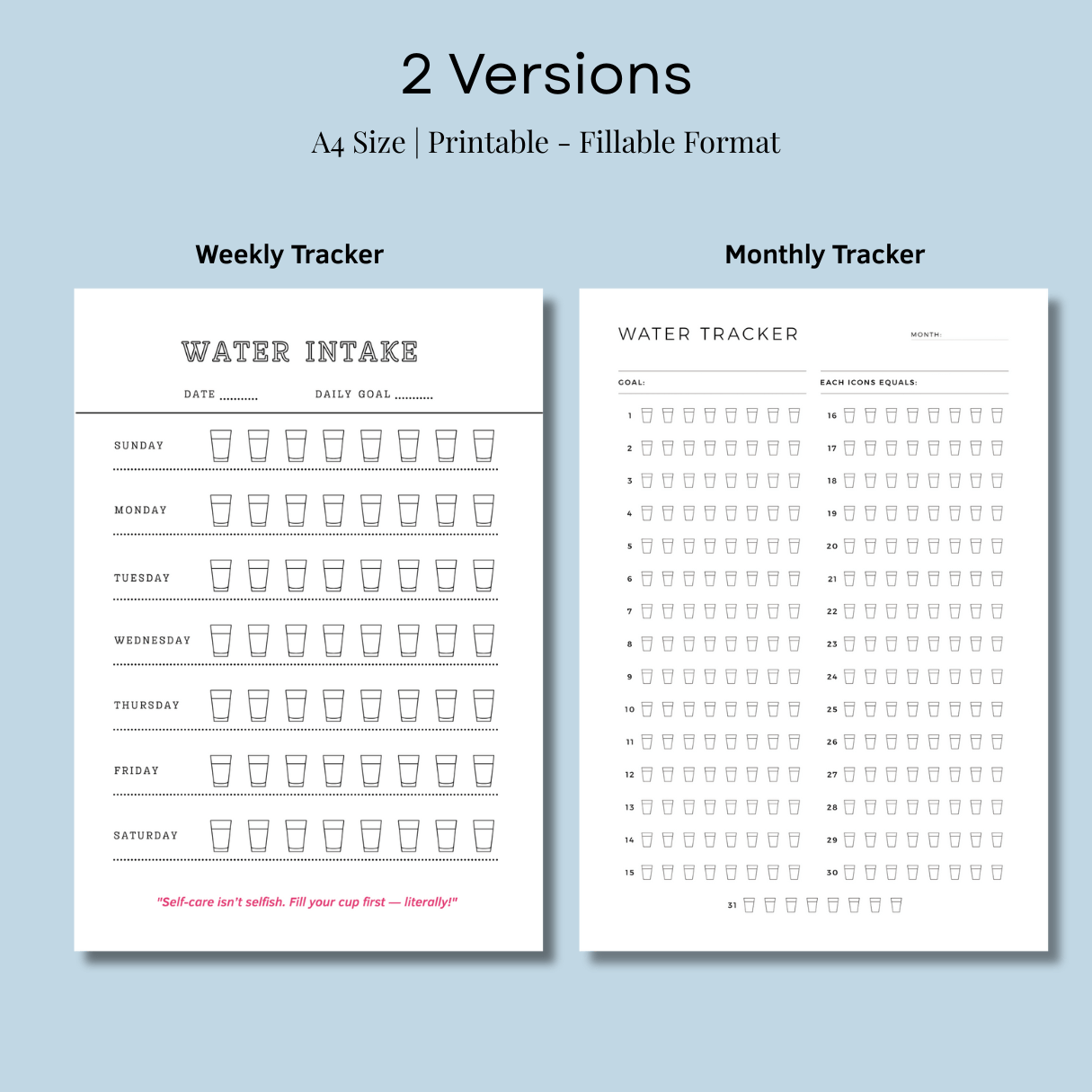 Hydration Tracker - 7 Day Glow Up Challenge - BriteLune