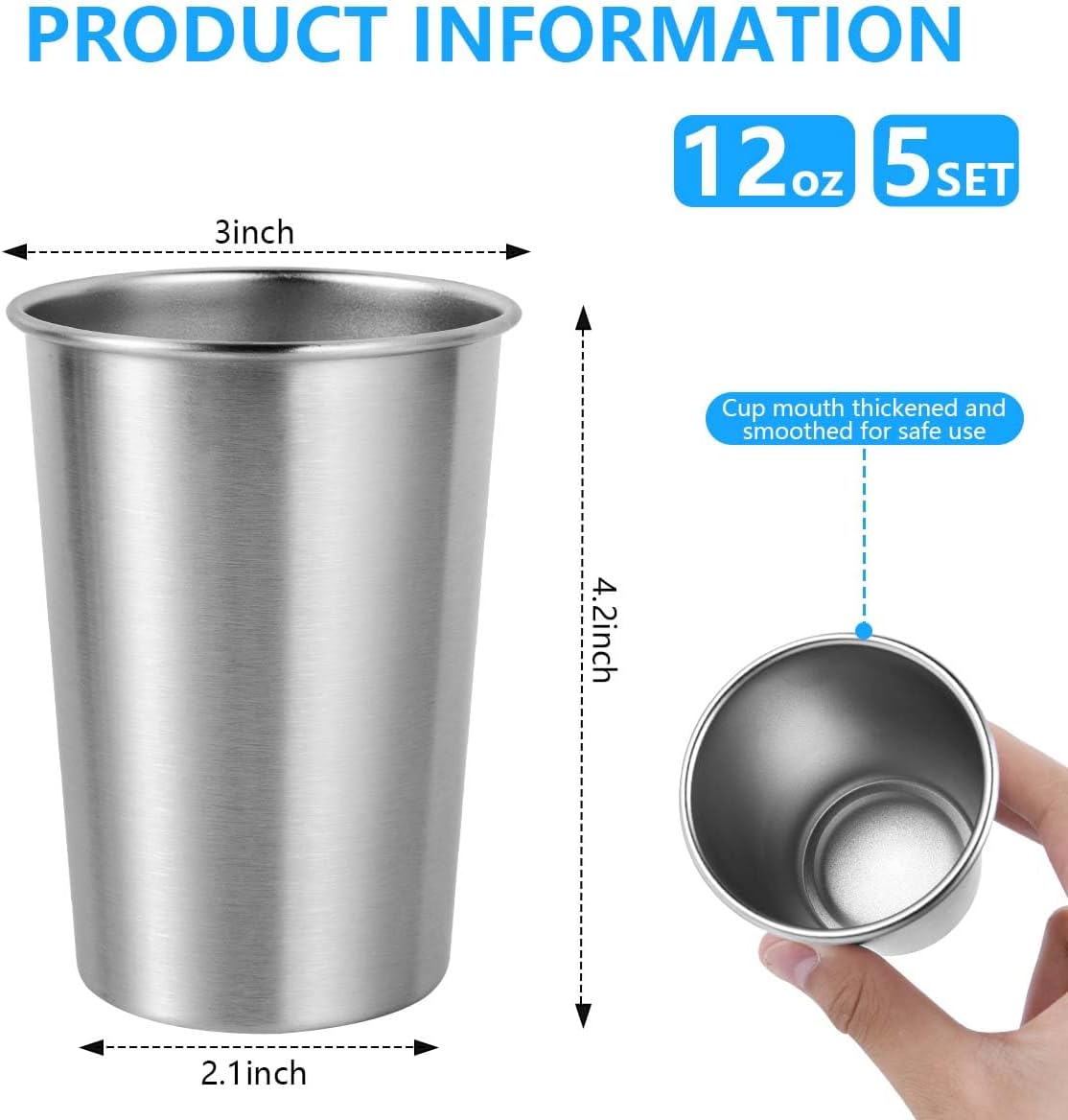 Stainless Steel Pint Cups - BriteLune