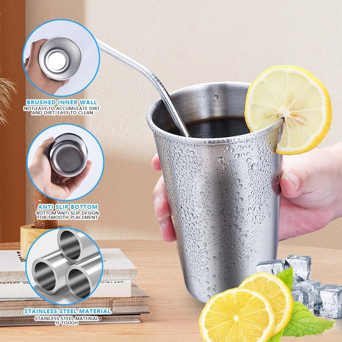 Stainless Steel Pint Cups - BriteLune