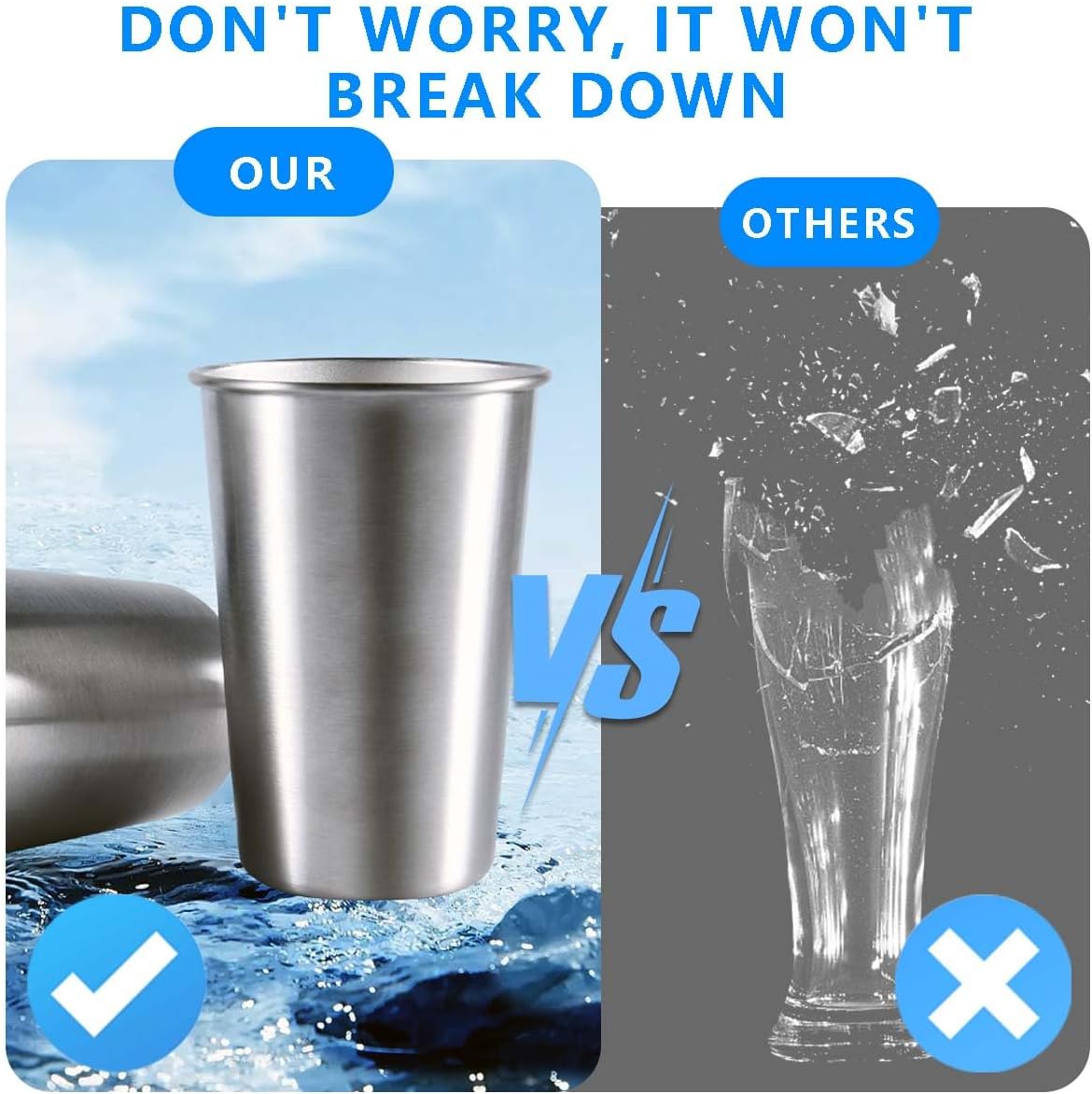 Stainless Steel Pint Cups - BriteLune